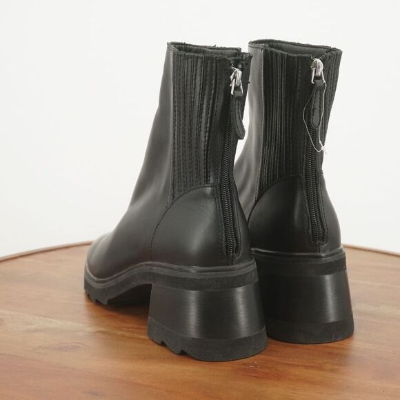 Dolce Vita Womens Martey Boots Booties Chunky Block Heel Black Leather Zip 9.5 - Picture 5 of 9